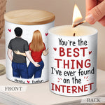 Lucky To Have You In My Life - Couple Personalized Custom Smokeless Scented Candle - Gift For Husband Wife, Anniversary