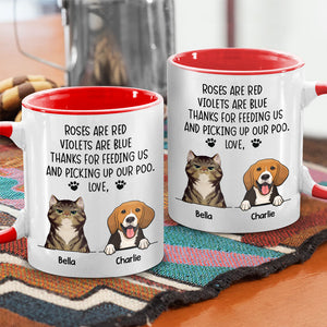 Thanks For Always Feeding Me - Dog & Cat Personalized Custom Accent Mug - Christmas Gift For Pet Owners, Pet Lovers