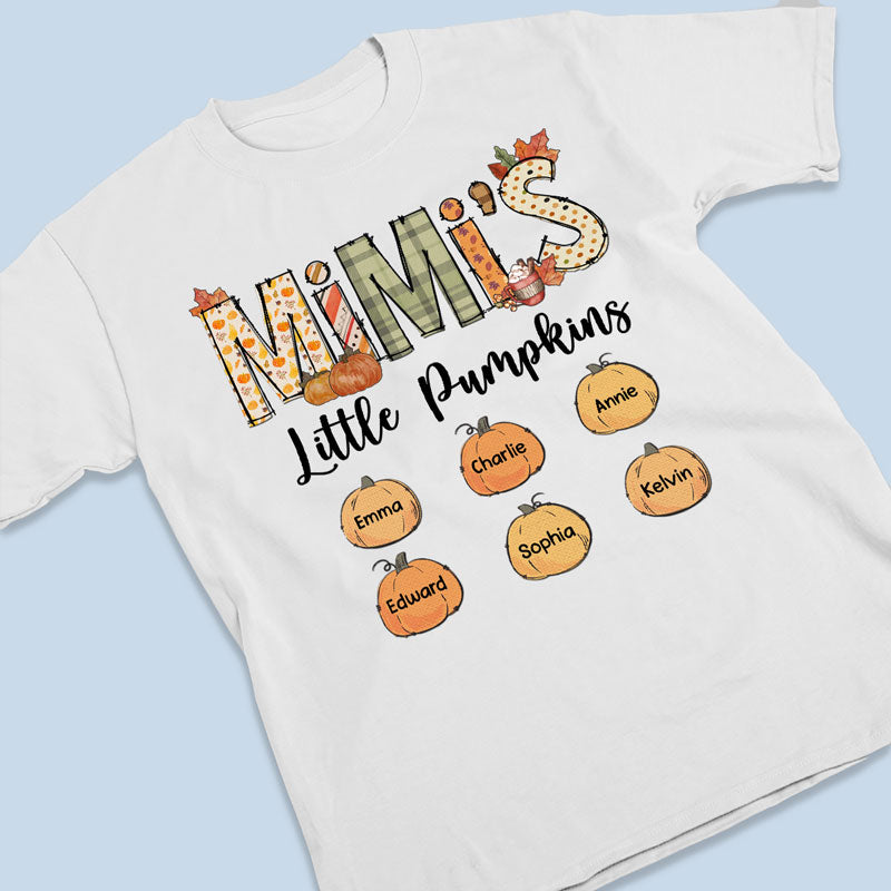 Grandma Little Pumpkin - Family Personalized Custom Unisex T-shirt, Hoodie, Sweatshirt - Autumn Fall Gift For Grandma