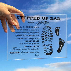 Protect, Encourage And Love - Family Personalized Custom Acrylic Plaque - Father's Day, Birthday Gift For Dad