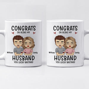 Congrats On Being My Boyfriend - Couple Personalized Custom Mug - Gift For Husband Wife, Anniversary