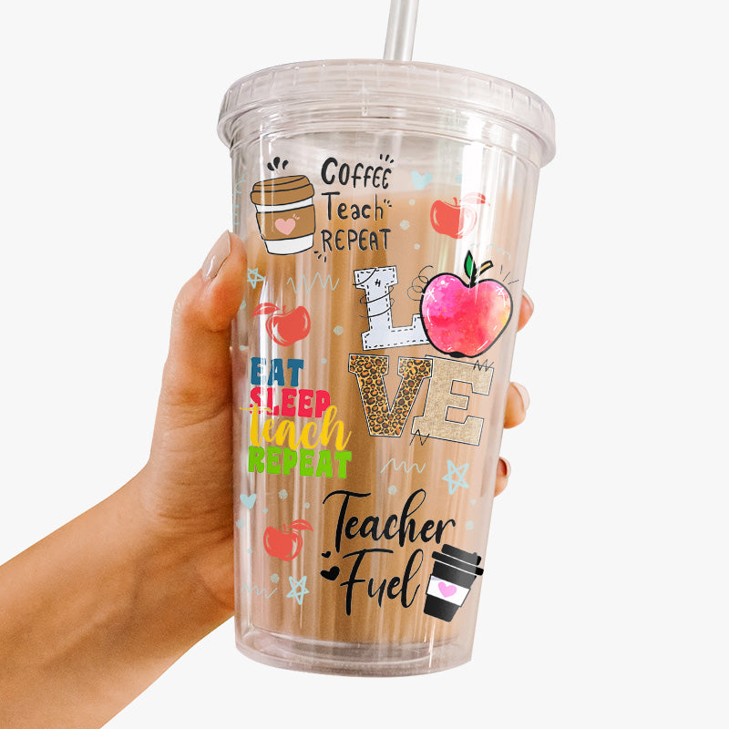 Personalized Teacher Tumbler With Straw and Lid, Teacher Tum