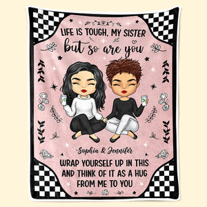 Wish I Could Hug You Right Now - Bestie Personalized Custom Blanket - Gift For Best Friends, BFF, Sisters