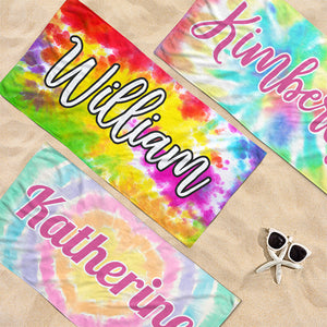 The Beach Is Calling - Family Personalized Custom Beach Towel - Summer Vacation Gift, Birthday Pool Party Gift For Family Members