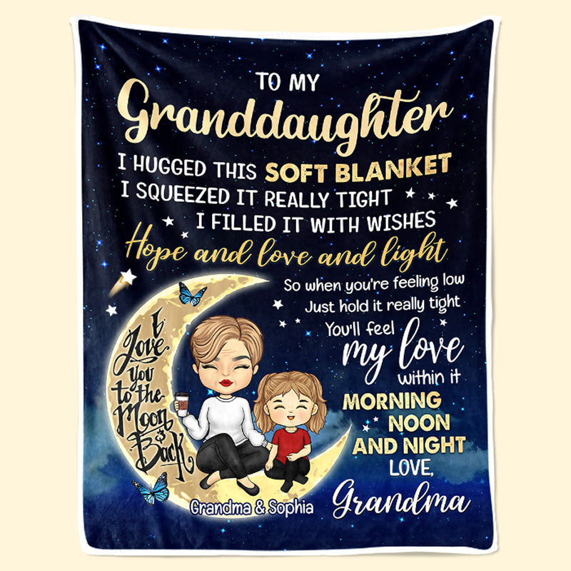 To My Lovely Granddaughter - Family Personalized Custom Blanket - Birthday Gift From Mom, Grandma
