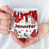Hot Cocoa Warm Hearts - Family Personalized Custom 3D Inflated Effect Printed Mug - Christmas Gift For Family Members