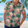 Custom Photo Colorful Tropical Flowers And Leaves - Family Personalized Custom Unisex Tropical Hawaiian Aloha Shirt - Summer Vacation Gift, Gift For Family Members