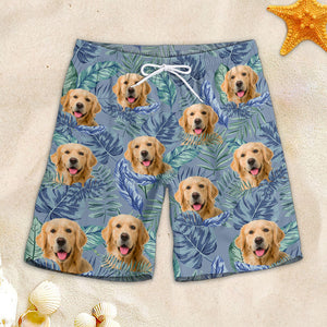 Custom Photo Sky Above Sand Below Peace Within - Dog & Cat Personalized Custom Tropical Hawaiian Aloha Men Beach Shorts - Summer Vacation Gift, Birthday Party Gift For Pet Owners, Pet Lovers