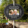 Custom Photo Always On Our Minds Forever In Our Hearts - Memorial Personalized Custom Oval Shaped Memorial Garden Slate & Hook - Sympathy Gift For Family Members