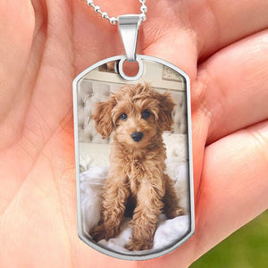 Custom Photo Don't Cry For Me - Memorial Personalized Custom Necklace - Sympathy Gift, Gift For Pet Owners, Pet Lovers