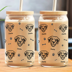 Dogs Never Bite Me Just Humans - Dog Personalized Custom Glass Cup, Iced Coffee Cup - Gift For Pet Owners, Pet Lovers