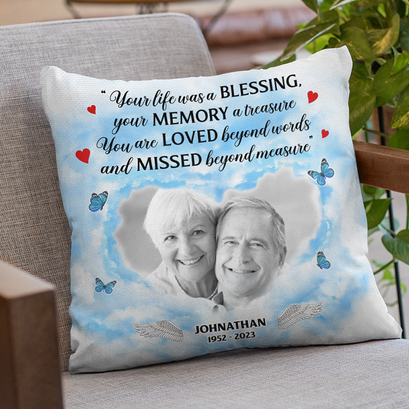 Custom Photo When You Miss Me Hug This Pillow - Memorial Personalized Custom Pillow - Sympathy Gift For Family Members