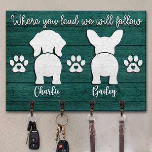 Time To Walk The Human - Dog Personalized Custom Rectangle Shaped Key Hanger, Key Holder - Gift For Pet Owners, Pet Lovers