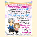 Hope And Love And Light - Family Personalized Custom Blanket - Birthday Gift  From Mom, Grandma
