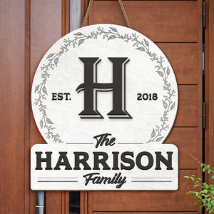 Home Sweet Home - Family Personalized Custom Round Shaped Home Decor Wood Sign - House Warming Gift For Family Members