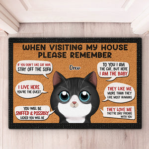 Remember When Visit Our House - Cat Personalized Custom Decorative Mat - Gift For Pet Owners, Pet Lovers