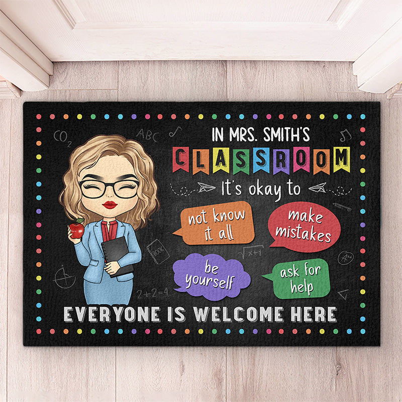 It's Ok To Make Mistakes And Ask For Help - Teacher Personalized Custom Home Decor Decorative Mat - House Warming Gift For Teacher, Back To School