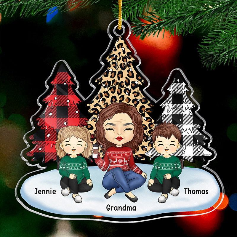 Grandkids Put The Merry In My Christmas - Family Personalized Custom Ornament - Acrylic Custom Shaped - Christmas Gift For Family Members