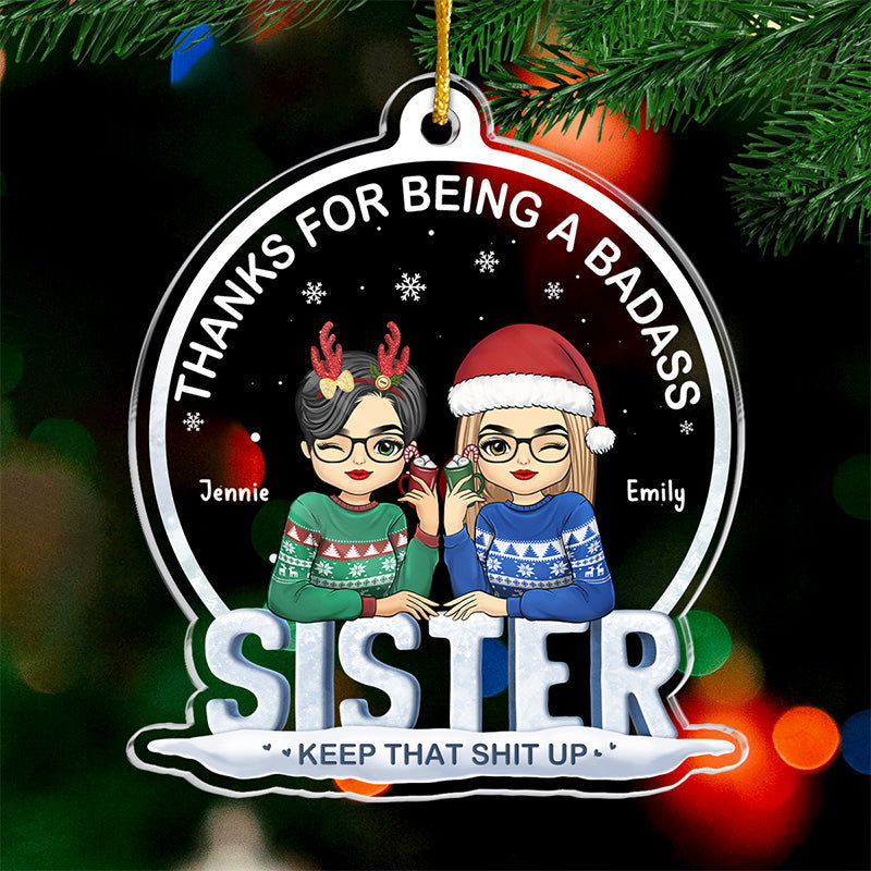Thanks For Being My Besties - Bestie Personalized Custom Ornament - Acrylic Custom Shaped - Christmas Gift For Best Friends, BFF, Sisters