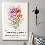 Blooming Stories Of Generations - Family Personalized Custom Vertical Poster - Birthday Gift For Grandma