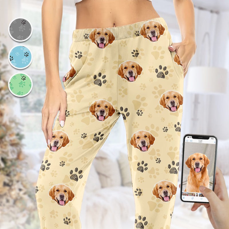 Custom Photo My Pet Thinks I'm Cool - Dog & Cat Personalized Custom Face Photo Pajama Pants - New Arrival, Christmas Gift For Pet Owners, Pet Lovers