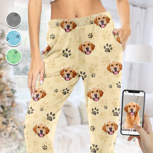 Custom Photo My Pet Thinks I'm Cool - Dog & Cat Personalized Custom Face Photo Pajama Pants - New Arrival, Christmas Gift For Pet Owners, Pet Lovers
