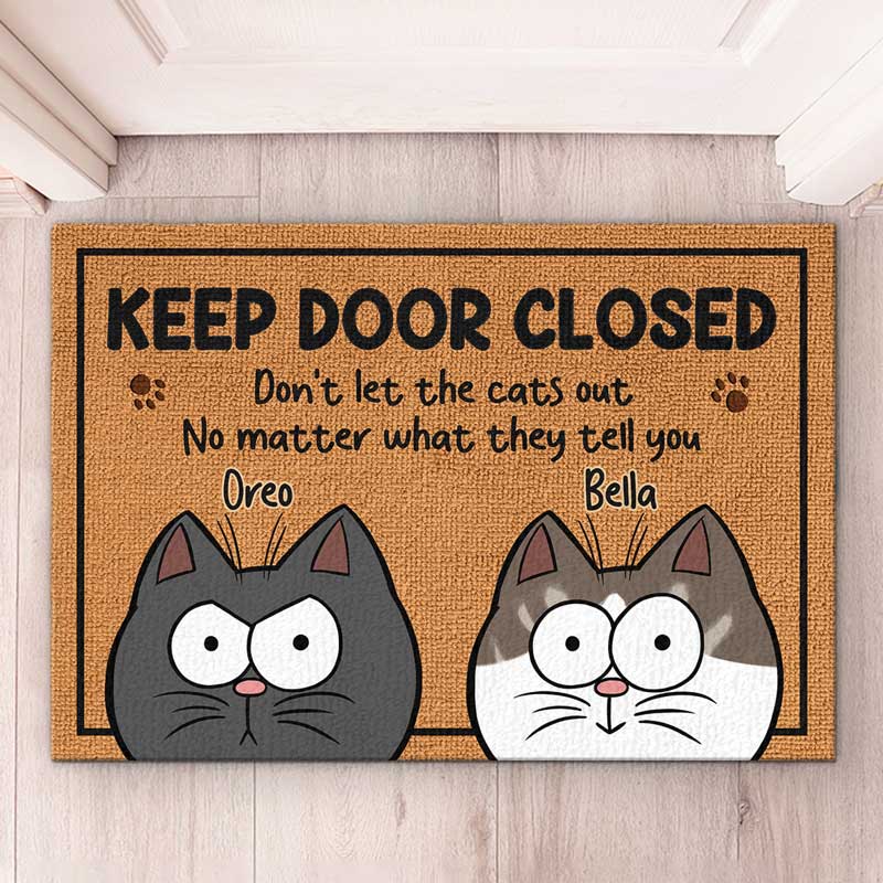 You Must Ask Permission From The Cats - Cat Personalized Custom Home Decor Decorative Mat - House Warming Gift For Pet Owners, Pet Lovers