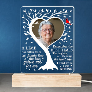 Custom Photo Remember The Best Times - Memorial Personalized Custom Shaped 3D LED Light - Sympathy Gift For Family Members