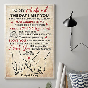 I Found The One Whom My Soul Loves - Couple Personalized Custom Vertical Poster - Gift For Husband Wife, Anniversary