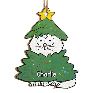 Thanks For Picking Up My Poo - Cat Personalized Custom Ornament - Wood Custom Shaped - Christmas Gift For Pet Owners, Pet Lovers