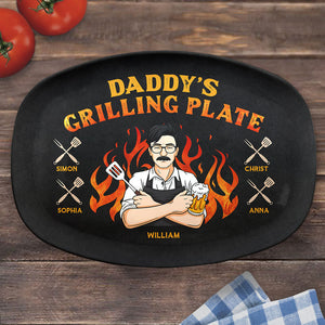 My Dad Loves Cooking For Me - Family Personalized Custom Platter - Father's Day, Birthday Gift For Dad