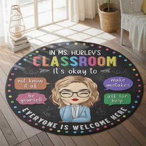 Everyone Is Welcome Here - Teacher Personalized Custom Shaped Home Decor Decorative Mat - House Warming Gift For Teacher, Back To School