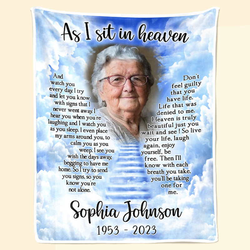 As I Sit in Heaven Memorial Photo Gift Personalised Memorial