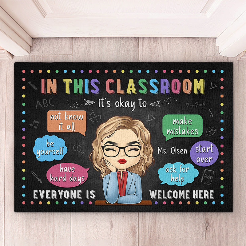 It's Ok To Not Know It All - Teacher Personalized Custom Home Decor Decorative Mat - House Warming Gift For Teacher, Back To School