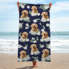 Custom Photo Beach Is Cheaper Than Therapy - Dog & Cat Personalized Custom Beach Towel - Summer Vacation Gift, Birthday Pool Party Gift For Pet Owners, Pet Lovers