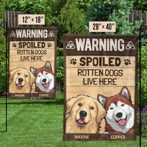 Warning Dog Lives Here - Dog Personalized Custom Flag - Gift For Pet Lovers, Pet Owners