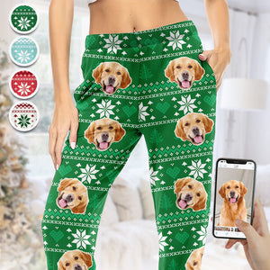 Custom Photo Christmas Is Coming To Town - Dog & Cat Personalized Custom Face Photo Pajama Pants - New Arrival, Christmas Gift For Pet Owners, Pet Lovers