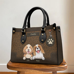 You're A Pawfect Fur Mom - Dog & Cat Personalized Custom Leather Handbag - Gift For Pet Owners, Pet Lovers