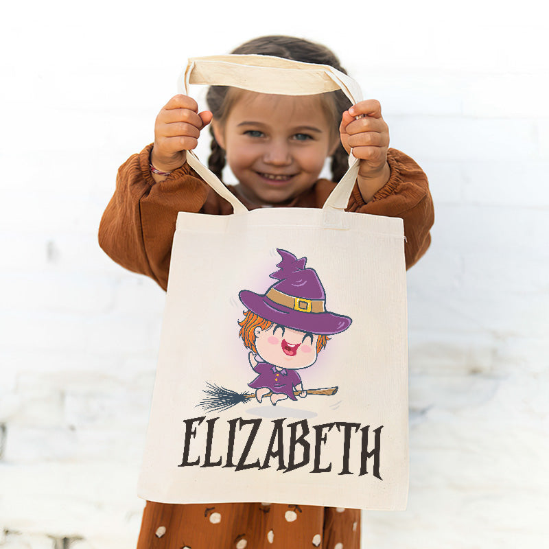 Trick Or Treat - Family Personalized Custom Tote Bag - Halloween Gift For Kid