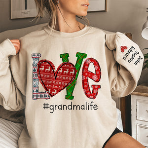 The Perfect Grandma - Family Personalized Custom Unisex Sweatshirt With Design On Sleeve - Christmas Gift For Mom, Grandma