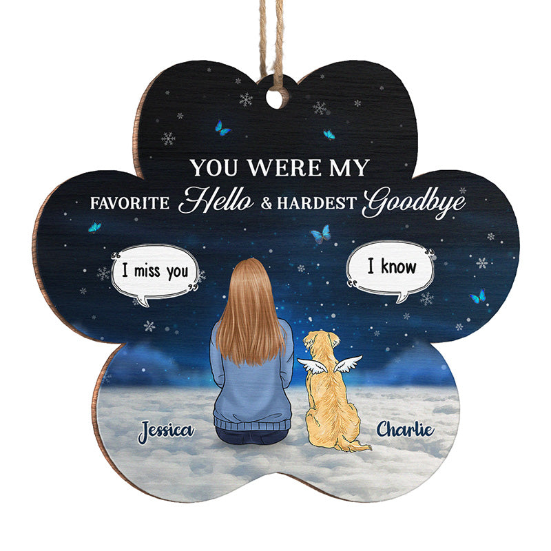 Your Unconditional Love And Playful Paws - Memorial Personalized Custom Ornament - Wood Flower Shaped - Christmas Gift, Sympathy Gift For Pet Owners, Pet Lovers