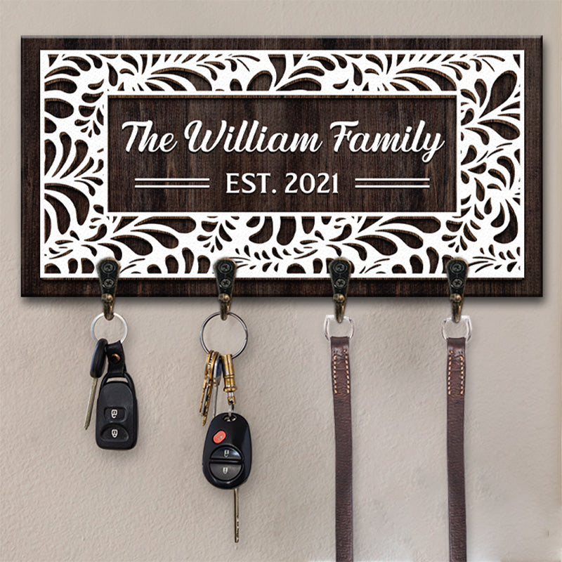 Welcome To Our Loving Home - Family Personalized Custom Rectangle Shaped Key Hanger, Key Holder - Gift For Family Members
