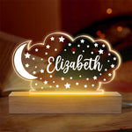 Lovely Moon & Stars - Family Personalized Custom Heart 3D LED Light - Mother's Day, Baby Shower Gift, Gift For First Mom