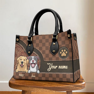 Unconditional Love In A Furry Bag - Dog & Cat Personalized Custom Leather Handbag - Gift For Pet Owners, Pet Lovers