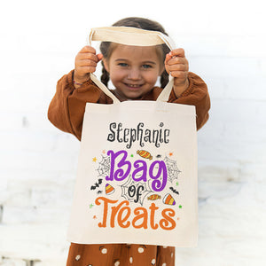 Bag Of Treats - Family Personalized Custom Tote Bag - Halloween Gift For Kid
