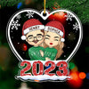 Sorry But You're Stuck With Me Now - Couple Personalized Custom Ornament - Acrylic Custom Shaped - Christmas Gift For Husband Wife, Anniversary
