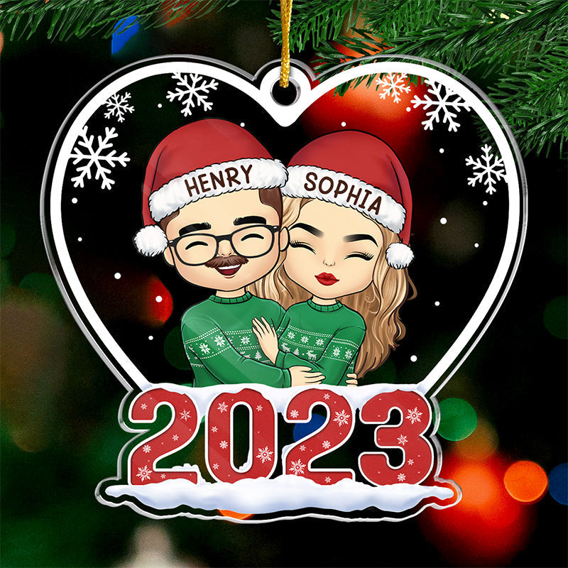 Sorry But You're Stuck With Me Now - Couple Personalized Custom Ornament - Acrylic Custom Shaped - Christmas Gift For Husband Wife, Anniversary
