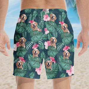 Custom Photo I'm On A Summer Roll - Dog & Cat Personalized Custom Tropical Hawaiian Aloha Men Beach Shorts - Summer Vacation Gift, Birthday Party Gift For Pet Owners, Pet Lovers