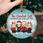 Custom Name Family Christmas Gifts for Parents - Personalized Ceramic Ornament