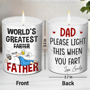 World's Greatest Farter - Family Personalized Custom Smokeless Scented Candle - Father's Day, Birthday Gift For Dad